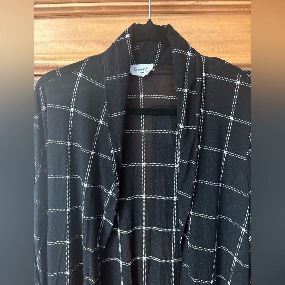 Black Checkered Women's Duster 3X